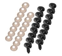 SEWOART Narices de Seguridad Plásticas con Arandelas para Manualidades Accesorio DIY para Animales de Peluche Muñecos Amigurumi Osos y Perritos Crochet Color Negro