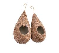 SEWOART Nido de Pájaro Colgante Tejido, Duradero y Seguro para Exteriores, Decoración para Jardín, Adecuado para Canarios y Pájaros Pequeños Varios Estilos