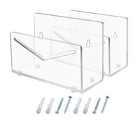 SEWOART Organizador de Sobres para Escritorio 2 Piezas, Portacorreo Acrílico Transparente, Clasificador de Correo Compacto para Oficina, Hogar y Escuela, Expositor Funcional para Mesa