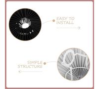 SEWOART Pantalla de Lámpara Plisada Tipo Paraguas 31 CM Marco Metálico Resistente Tela Bohemia en Negro y Blanco 2 Unidades para Lámpara de Pie y Mesa Reemplazo Versátil para Salón y