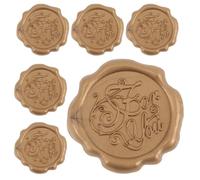 SEWOART Pegatinas adhesivas de lacre estilo retro, 10 unidades, diseño autoadhesivo, color cobre antiguo, sellos decorativos para sobres e invitaciones, uso en bodas y Navidad