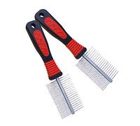 SEWOART Peine Para El Pelo De Perros 2 Piezas Acero Inoxidable Herramienta De Limpieza