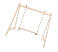 SEWOART Percha de Madera para con Columpio Triangular Estable Accesorio para Jaulas Juguete para y Periquitos Cuidado de y Entretenimiento Seguro