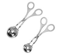 SEWOART Pinzas para Albóndigas de Acero Inoxidable 304, Molde Antiadherente para Hacer Bolas Grandes y Pequeñas, Juego de 2 Piezas con Mango Ergonómico, Accesorio de Reutilizable