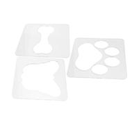 SEWOART Plantillas Acrílicas Transparentes para Acolchado Movimiento Libre 3 Piezas Diseño Hueso y Pata de Perro, Reglas de Costura para Máquina Doméstica, Herramienta para Patchwork