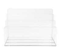 SEWOART Sujetalibros Multifunción de Acrílico Transparente 3 Compartimentos Organizador de Archivos para Escritorio Oficina Soporte para Documentos y Revistas Expositor Práctico y