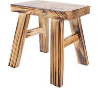 SEWOART Taburete de Madera Maciza Adultos, Pequeño y Antideslizante, Acabado Pintura Ecológica Carbonizada, Adecuado para Baño y Uso Doméstico, Taburete Práctico para Lavar Pies y Cambiar