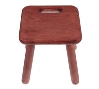 SEWOART Taburete Portátil de Madera Maciza de Caucho, Taburete Pequeño Desmontable Color Nogal con Asa para Cocina, Baño y Dormitorio, Reposapiés Multifuncional Hogar