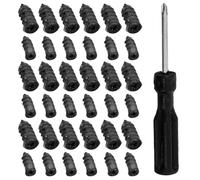 SEWOART Tapones de Rosca de Caucho (30 Pequeños 30 Grandes) y Destornillador, Kit para Coche, Moto y Scooter, Parche Compacto para Reparación de Pinchazos en Carretera