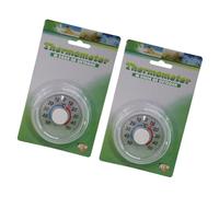 SEWOART Termómetro Indicador de Temperatura en Fahrenheit y Celsius Fácil de Colgar Redondo de Plástico Diseño de Doble Línea Paquete de 2 Unidades para Puerta y Ventana para Adultos