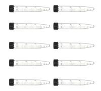 SEWOART Tubo de centrífuga cónico, tubo centrífugo, 15 ml, 10 piezas, vidrio, con tapa de rosca, área de escritura white para laboratorio, química clínica y biología molecular