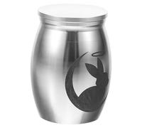 SEWOART Urna Cremación Pequeña Inoxidable para Mascotas Urna con Tapa para para Entierro de Portátil para de Conejo