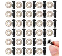 Sewroro 100 Ojos de Seguridad de Plástico de 5 Mm con Arandelas para Juguetes de Ganchillo, Peluches, Ojos Negros para Muñecas Amigurumi DIY.