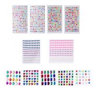 Sewroro 11 hojas Pegatinas de Gemas Autoadhesivas de Cristal para Manualidades DIY de Stickers Brillantes para Niñas Decoración de Cumpleaños y Accesorios