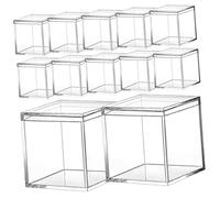 Sewroro 12 Piezas Caja de Embalaje de Acrílico Caja Cuadrada Pequeña para Almacenar Joyas y Dulces Contenedor Pequeño con Tapas para Uso de Pastelería de Joyas