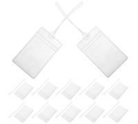 Sewroro 15 Piezas Etiquetas de Equipaje de Plástico Transparente Porta Tarjetas de Identificación Transparentes Pvc, Cierre Sellado, Identificación Fácil, para Etiquetas de Nombre y Work