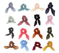 Sewroro 16 Coleteros con Lazo Lisos para Mujer y Niña Gomas Elásticas Suaves para Cabello Fino Accesorios Cabello Otoño Pack 16 Unidades Multicolor Ideales para Coletas y Moños