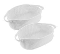 Sewroro 2 Cestas de Cuerda de Algodón con Asas para Guardar Ropa y Juguetes, Cesta Tejida de Color Claro para Dormitorios y Salas, Organizador Versátil y Decorativo