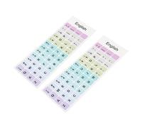 Sewroro 2 Hojas Pegatinas para Teclado Portátil Inglés Adhesivas con Letras para Ordenadores Compatibles con Disposición para Aprendizaje y Comunicación Multilingüe