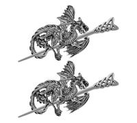 Sewroro 2 Horquillas de Metal Vintage Forma de Dragón en Aleación, Uso Versátil y Sujeción Segura para Moños en Fiestas y Vida Diaria