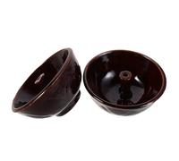 Sewroro 2 Lámparas de Aceite de Cerámica Vintage para Diwali Candelabro Tradicional sin Pie para Altar Religioso Quemador Resistente para Velas de Ghee Decoración Festiva de Mesa