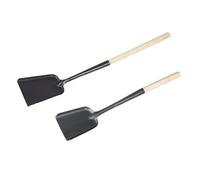 Sewroro 2 Palas para Cenizas de Chimenea Doméstica Mango Largo Acero Resistente Tamaño Grande y Pequeño Limpieza Fácil para Barbacoa y Cocina Herramienta Multifunción para Hogar y