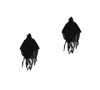 Sewroro 2 Piezas Disfraz de Halloween Capa Suelta Negra y Capucha para Actuación de Segador, Tela Fácil de Mantener, Adecuado para Actuaciones y Actividades de Escape Room