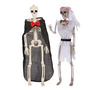 Sewroro 2 Piezas Esqueleto Colgante de Halloween de Plástico Forma de Calavera de 40x10 Cm para Decoración Terrorífica en Fiestas y Casas Encantadas