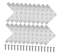 Sewroro 20 Piezas Soportes de Esquina de Acero Inoxidable Escuadras Ángulo Recto para Refuerzo de Muebles Incluye Tornillos para Estanterías y Bricolaje