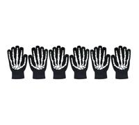 Sewroro 3 Pares Guantes de Ciclismo Esqueleto Fluorescentes para Halloween, Cálidos y Cómodos de Fibras Acrílicas, Ideales para Deportes al Aire Libre y Disfraces de Fiesta