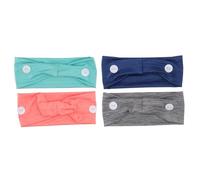 Sewroro 4 Diademas Deportivas Elásticas para Mujer con Botones Absorbentes de Sudor Anchas y Transpirables Ideales para Yoga Correr y Uso Diario Colores Variados Sangre Gris Azul