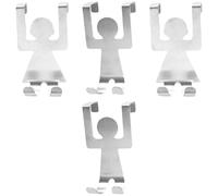 Sewroro 4 Ganchos para Puerta de Armario Acero Inoxidable Colgadores Humanos Creativos 2 Masculinos 2 Femeninos Organizador sin Taladro para Colgar Ropa Toallas y Accesorios