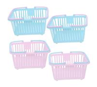 Sewroro 4 Piezas Cesta de Almacenamiento Pequeña con Asas Organizador Multifuncional para Escritorio Cocina y Habitaciones Infantiles para Material de Escritura Juguetes y Snacks Diseño y