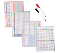 Sewroro 4 Piezas Tablero de Matemáticas Reutilizable Borrado Seco Doble Cara para Aprendizaje y Material Didáctico para Aula y Educación Casa
