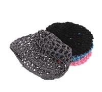 Sewroro 4piezas Gorra de Malla Calada de Crochet Elástica Cabello de Mujer para Cosplay Ballet Fiestas Nocturnas
