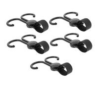 Sewroro 5 Ganchos Ajustables Multifuncionales para Carrito y Scooter Eléctrico, de Pp y Poliéster, Diseño para Colgar en Casa, Color Negro