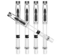 Sewroro 5 Piezas Bolígrafo de Tinta Líquida Recargable, Pluma para Escribir de Plástico, Punta Fina 0,38mm, Agarre Cómodo, sin Obstrucciones, para Viaje y Journaling
