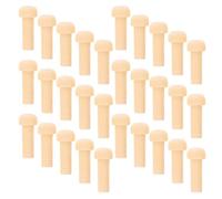 Sewroro 50 Unidades Wood Peg Tops Unfinished Flat Head Mushroom Shape DIY Craft Accessories For Toy Making And Woodworking Projects