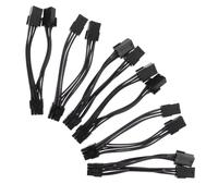 Sewroro 6 Piezas Cable de Adaptador de Tarjeta gráfica Adaptador de Corriente gpu Cable de alimentación de Tarjeta de Video gráfico gpu Nylon Negro