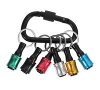 Sewroro 6 piezas Extensores de Dados de Acero Inoxidable con Mosquetón Llavero Resistente para Portabrocas para Bricolaje y Transferencia Rápida de Herramientas