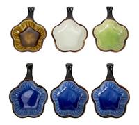 Sewroro 6piezas Bandejas de Tinta Cerámicas para Pinceles de Escritura Lavabo de Pinceles Resistente y Ligero Plato de Agua para Caligrafía y Pintura Diseño Práctico y Color Aleatorio