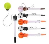 Sewroro 6piezas Bolígrafo Forma De Pelota Saltarina Temática Deportiva Escribanía De Oficina Creativa Bolígrafo De Bola De Presión Para Estudiantes Estilos Aleatorios