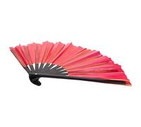 Sewroro Abanico Plegable de Mano Iridiscente Grande Rojo Varillas de Bambú Abanico Decorativo para Fiestas Espectáculos y Bodas Accesorio Ligero y Portátil para Climas Cálidos