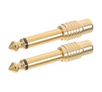 Sewroro Adaptador de Audio Estéreo 65 MM Macho a 35 MM Hembra RCA 2 Unidades Conector Jack para Auriculares Compatible Amplificador de Guitarra y Micrófono Portátil