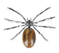 Sewroro Adorno Araña de Cristal Mini Decorativo para Halloween Modelo Realista de Araña Falsa de Metal Textura de Piedra Decoración Ligera para Casa y Fiesta