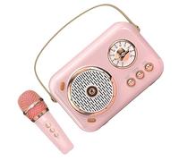 Sewroro Altavoz Portátil Inalámbrico con Micrófono para Móvil, Mini Tamaño y Alta Potencia, Color Rosa, para Karaoke En Casa y Exteriores, Adecuado para Usuarios De Móviles y Fiestas Familiares