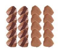 Sewroro Borlas Triangulares para Polvos Sueltos 20 Piezas Esponja Mini de Terciopelo Cristalino Marrón Aplicador para Base y Polvos Faciales y Corporales Doble Cinta para