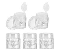 Sewroro Botellas Vacías para Polvo Suelto 3 Ml Set de 10 Piezas Tapa Transparente y Tapón Interior de 12 Orificios Botellas de Subembalaje Reutilizables para Corrector y Maquillaje