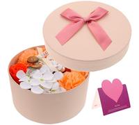 Sewroro Caja de Flores de Jabón Perfumado Peonía Artificial Naranja Decoración para Hogar Obsequio para Día Madre San Valentín y Cumpleaños Jabón para Arreglos y Flores Delicadas