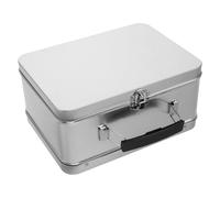 Sewroro Caja de Hojalata Metálica Rectangular 205x150x100 Mm Color Plata con Asa Caja de Obsequio Vacía para Boda y Almacenamiento para Dulces y Recuerdos